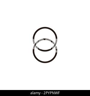 Two circle lines, number 8 geometric symbol simple logo vector Stock Vector