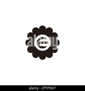 Letter E in flower geometric symbol simple logo vector Stock Vector