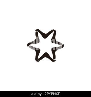 Six stars, rounded geometric symbol simple logo vector Stock Vector