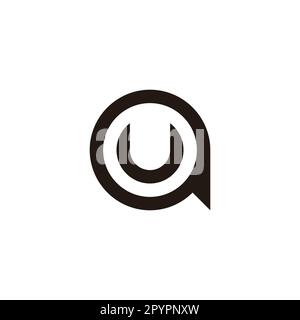 Letter U massage, circle geometric symbol simple logo vector Stock Vector