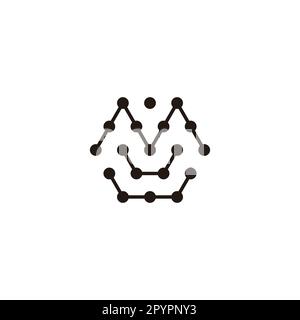Letter U and M hexagon, molecules geometric symbol simple logo vector Stock Vector