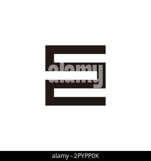 Letter E square, curve geometric symbol simple logo vector Stock Vector