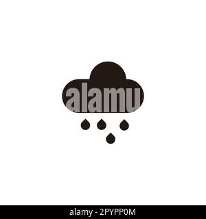 Rain, cloud, illustration geometric symbol simple logo vector Stock Vector