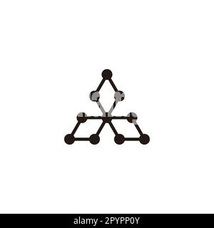 Three diamonds, molecules geometric symbol simple logo vector Stock Vector