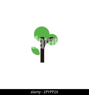 Letter r tree, plant geometric symbol simple logo vector Stock Vector