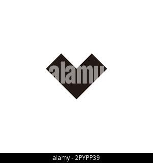 Heart, square geometric symbol very simple logo vector Stock Vector