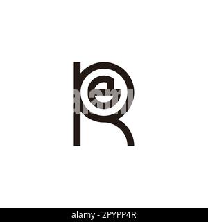 Letter B in R, circle geometric symbol simple logo vector Stock Vector