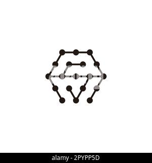 Letter A and S hexagon molecules geometric symbol simple logo vector Stock Vector