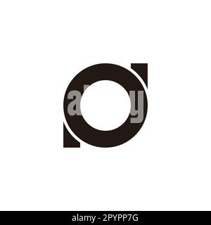 Letter P, o and d circle, outline geometric symbol simple logo vector Stock Vector
