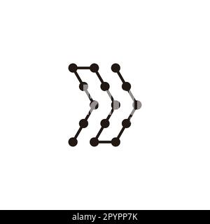 Letter N direction, molecules geometric symbol simple logo vector Stock Vector