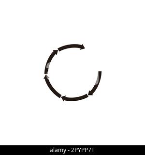Letter G arrows, round geometric symbol simple logo vector Stock Vector