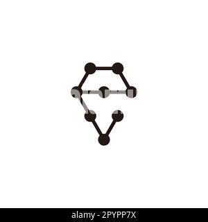 Letter e diamond, molecules geometric symbol simple logo vector Stock Vector