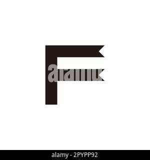 Letter F ribbon, square geometric symbol simple logo vector Stock Vector