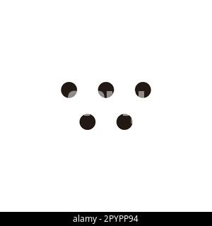 Letter W five dots geometric symbol simple logo vector Stock Vector