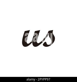 Letter us connect geometric symbol simple logo vector Stock Vector