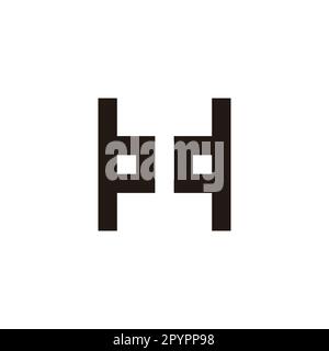 Letter H glasses, square geometric symbol simple logo vector Stock Vector