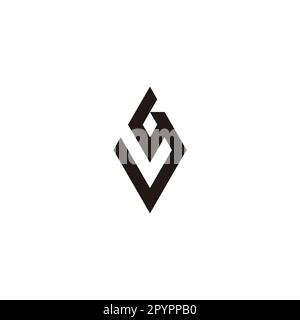 Letter y gem, outline geometric symbol simple logo vector Stock Vector