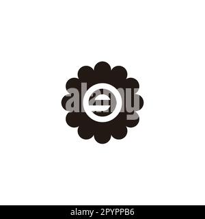 Letter g in flower, circle geometric symbol simple logo vector Stock Vector