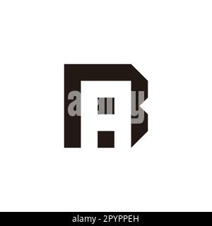 Letter AB BA A B square geometric symbol simple logo vector Stock Vector