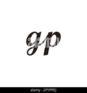 Letter gp connect geometric symbol simple logo vector Stock Vector
