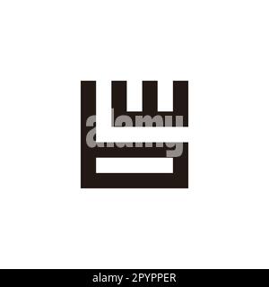 Letter b and w square, unique geometric symbol simple logo vector Stock Vector