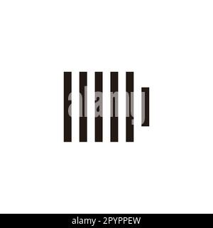 Battery, square lines geometric symbol simple logo vector Stock Vector