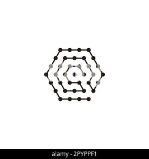 Letter Q hexagon, molecules rounded geometric symbol simple logo vector Stock Vector