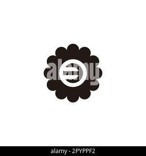 Number 3 in flower, circle geometric symbol simple logo vector Stock Vector