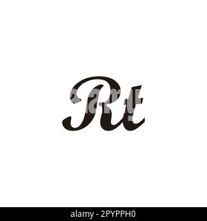 Letter Rt connect geometric symbol simple logo vector Stock Vector