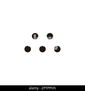 Letter M five dots geometric symbol simple logo vector Stock Vector