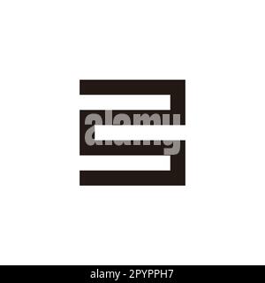 Number 3 curve, square geometric symbol simple logo vector Stock Vector