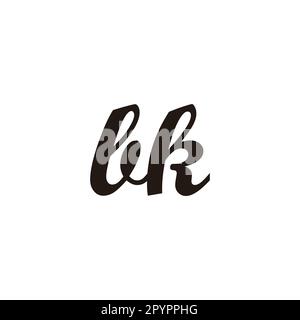 Letter bk connect geometric symbol simple logo vector Stock Vector