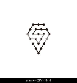 Letter S diamond, molecules rounded geometric symbol simple logo vector Stock Vector
