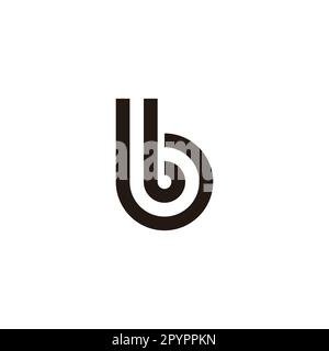 Letter b curve, outline geometric symbol simple logo vector Stock Vector