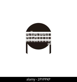 Letter M burger geometric symbol simple logo vector Stock Vector