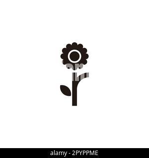 Letter r sunflower geometric symbol simple logo vector Stock Vector
