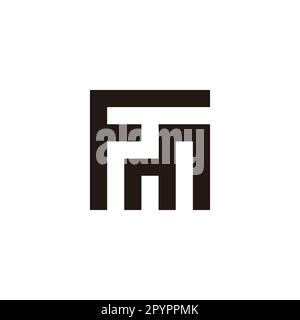 Letter F and m square, building geometric symbol simple logo vector Stock Vector