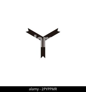 Letter Y ribbon, geometric symbol simple logo vector Stock Vector