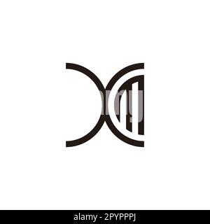 Letter Xm curve geometric symbol simple logo vector Stock Vector