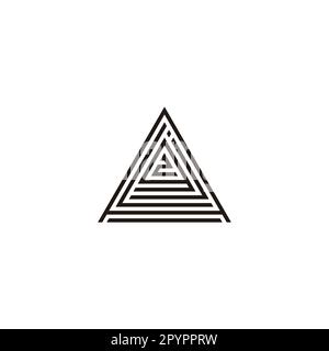 Letter A, L, j, g and number 2, triangle line geometric symbol simple logo vector Stock Vector