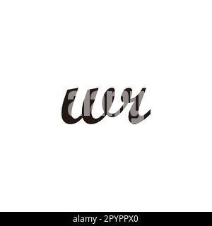 Letter wr connect geometric symbol simple logo vector Stock Vector