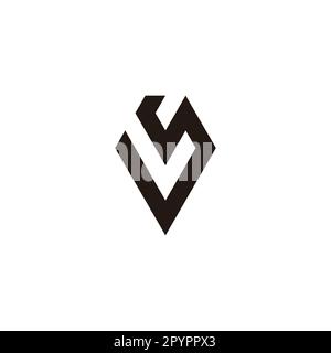 Letter y diamond, outline geometric symbol simple logo vector Stock Vector