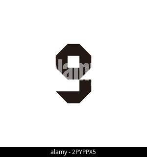 Letter o number 9 square geometric symbol simple logo vector Stock Vector