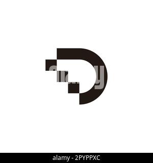 Letter D stairs, building geometric symbol simple logo vector Stock Vector