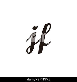 Letter jf connect geometric symbol simple logo vector Stock Vector