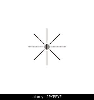 Sun, light, line geometric symbol simple logo vector Stock Vector