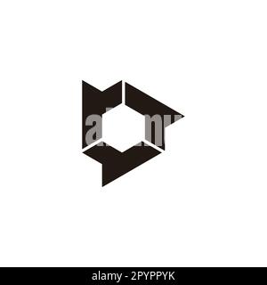 Three letter r, hexagon geometric symbol simple logo vector Stock Vector