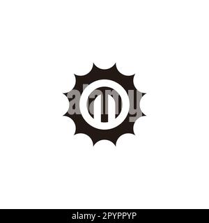 Letter m in sun, circle geometric symbol simple logo vector Stock Vector