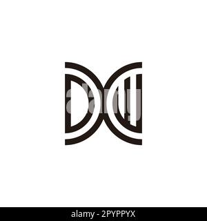 Letter Dxw curve geometric symbol simple logo vector Stock Vector