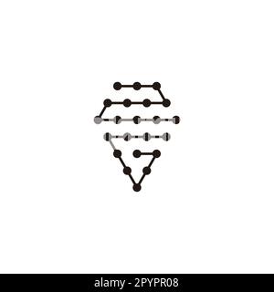 Letter G number 2 diamond, molecules geometric symbol simple logo vector Stock Vector